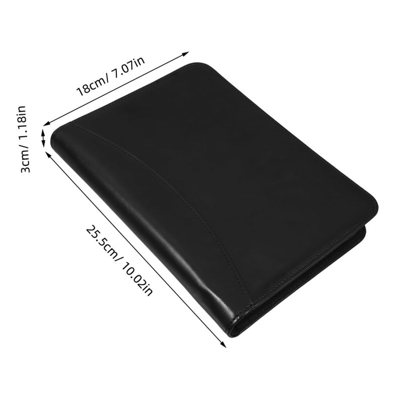 Tofficu Zipper Portfolio Binder Folder Organizer For Documents Business Card Slots Portable Professional Office Storage - Image 3