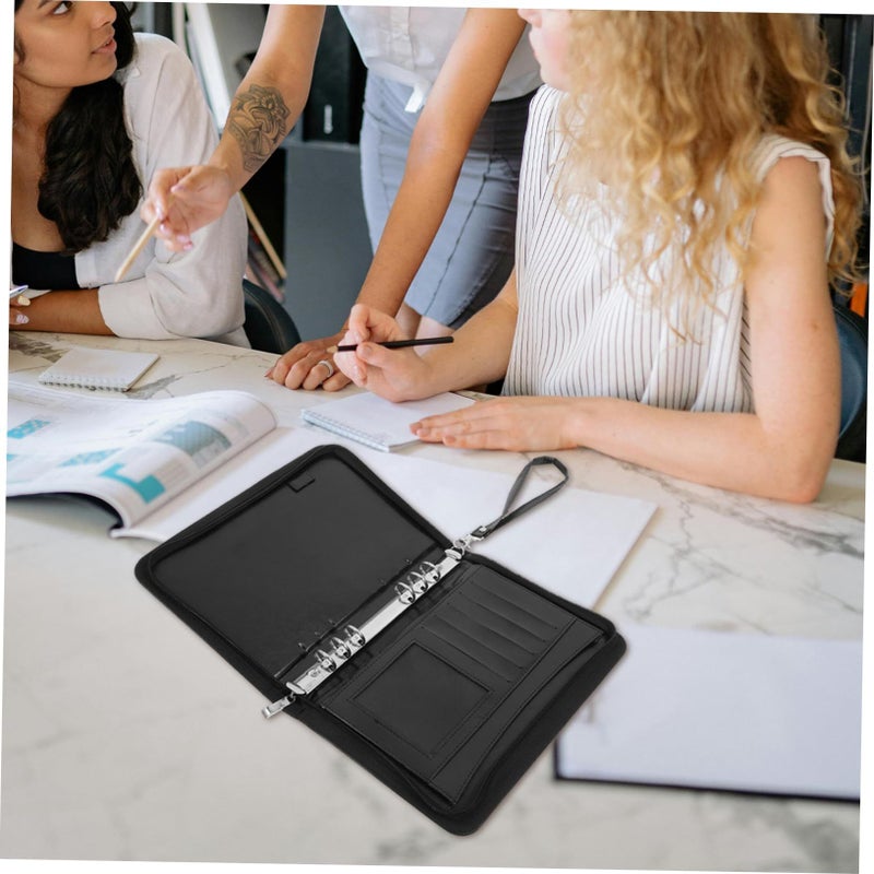 Tofficu Zipper Portfolio Binder Folder Organizer For Documents Business Card Slots Portable Professional Office Storage - Image 5