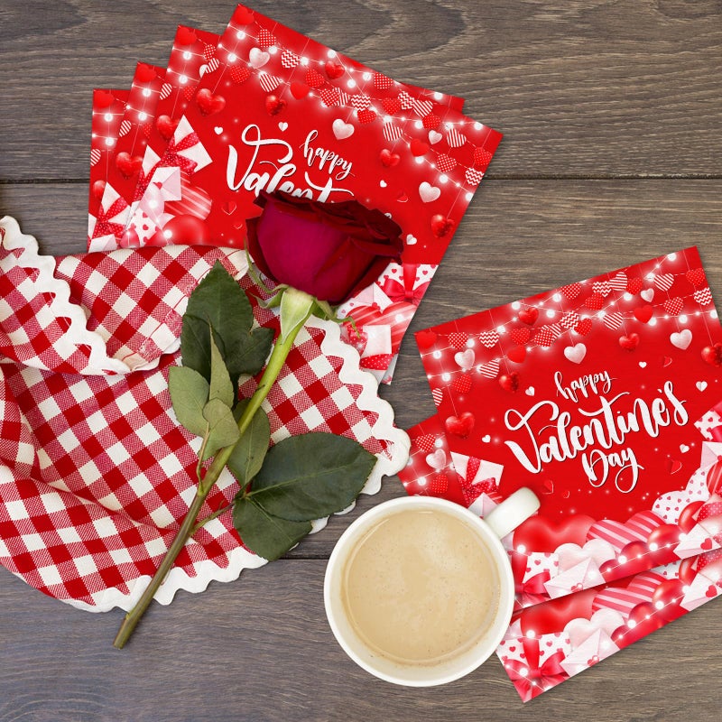 Lecheme 100-Count Happy Valentineâ€™s Day Napkins Disposable Valentine Napkins Red Heart Valentine Cocktail Napkins for Guests Dinner Lunch Decoration Napkins Valentines Day Party Supplies - Image 4