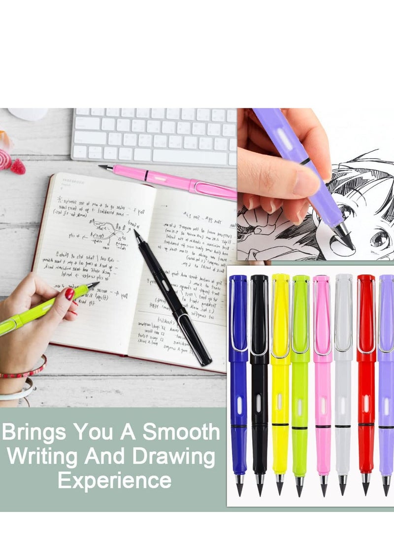 Generic - 8 Pcs Inkless Pencils - Everlasting Metal Pencils with Unlimited Writing, Smooth Graphite Nibs & Erasers for Kids, Adults, Home, Office, and School Supplies. - Image 1