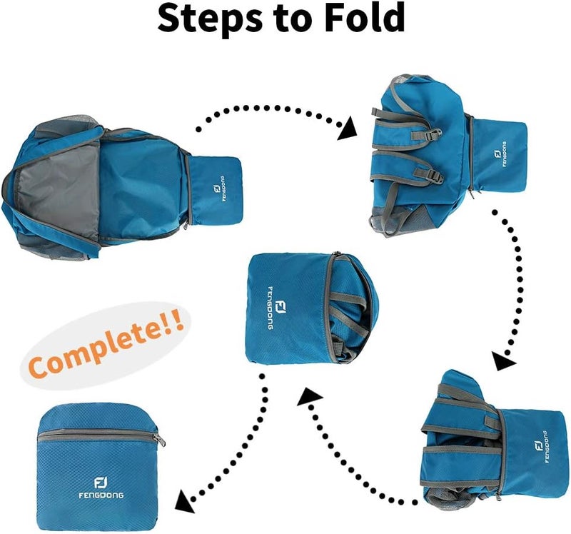 FENGDONG 35L Lightweight Foldable Waterproof Packable Travel Small Hiking Backpack Daypack for men women - Image 3