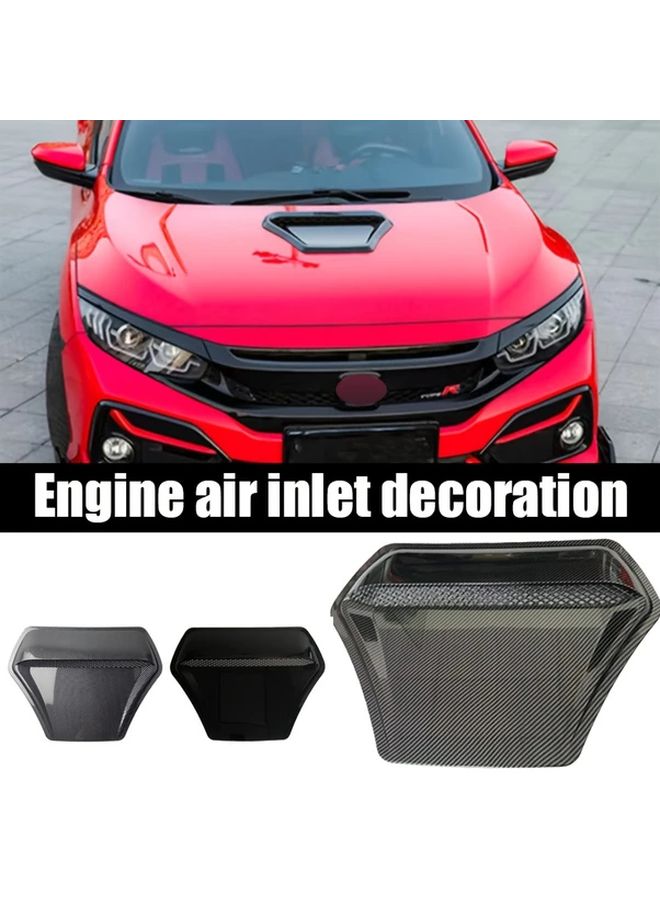 High Brightness Black Engine Hood Air Intake Cover JDM Style Car Accessory - Image 2