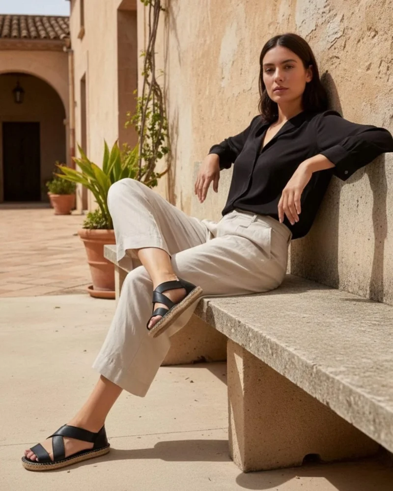 Shoeq Charcoal Beach Espadrille for Women | Best Price UAE