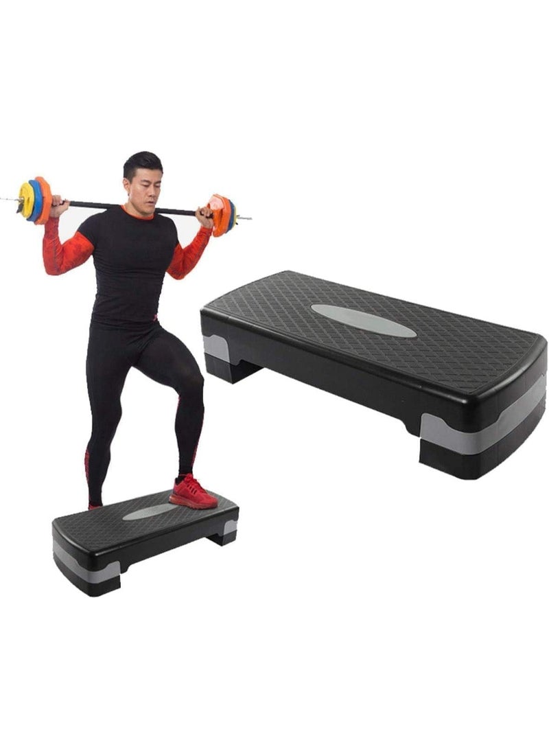 منصة تدريب تمرين الآيروبيك، منصة تمارين اللياقة البدنية قابلة للتعديل مع رافعات، 3 مستويات ارتفاع قابلة للتعديل مناسبة لصالة الألعاب الرياضية المنزلية والمكتب - جهاز تمرين الخطوات أنتنا للتدريب - Image 2