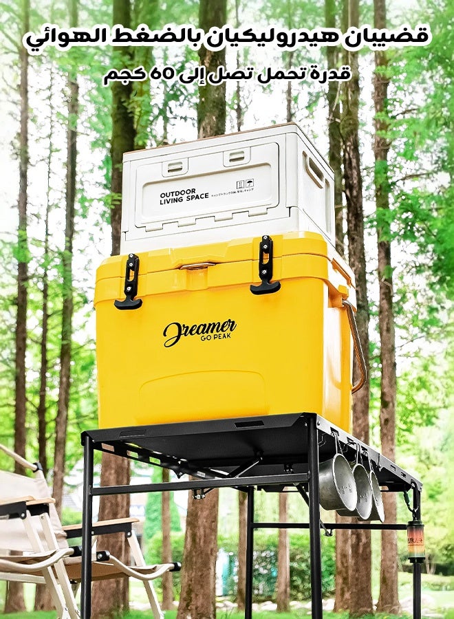 هيبوبي طاولة تخييم محمولة وقابلة للطي مع حقيبة تخزين، بحجم ‎100×50×50‎ سم، تتحمل وزنًا يصل إلى ‎60‎ كجم، مناسبة للنزهات والشرفات والاستخدام في التخييم في الهواء الطلق - Image 4