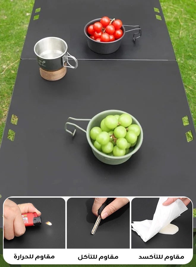 هيبوبي طاولة تخييم محمولة وقابلة للطي مع حقيبة تخزين، بحجم ‎100×50×50‎ سم، تتحمل وزنًا يصل إلى ‎60‎ كجم، مناسبة للنزهات والشرفات والاستخدام في التخييم في الهواء الطلق - Image 5