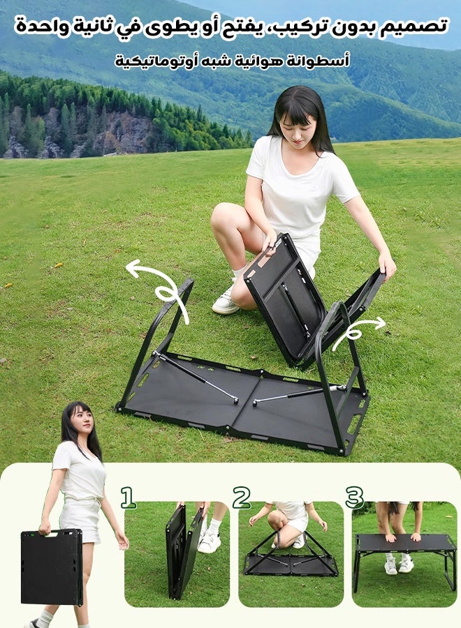 هيبوبي طاولة تخييم محمولة وقابلة للطي مع حقيبة تخزين، بحجم ‎100×50×50‎ سم، تتحمل وزنًا يصل إلى ‎60‎ كجم، مناسبة للنزهات والشرفات والاستخدام في التخييم في الهواء الطلق - Image 3
