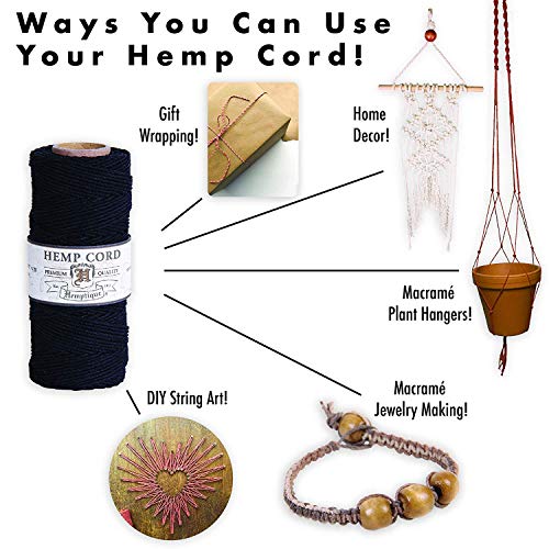 Hemptique Hemp Cord 4 Color Cards - Made with Love - Crafter’s No. 1 Choice – Eco Friendly – Plant Hanger - Scrapbooking – Gardening – Macramé – Home Décor (Bronze Pack) - Image 2