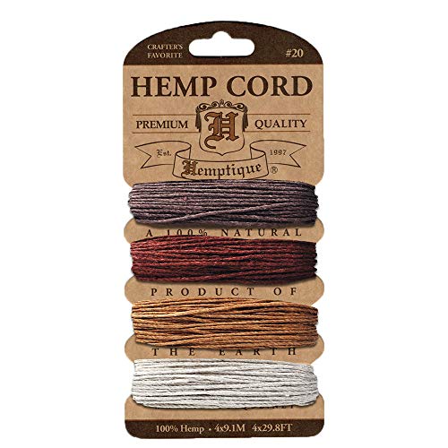Hemptique Hemp Cord 4 Color Cards - Made with Love - Crafter’s No. 1 Choice – Eco Friendly – Plant Hanger - Scrapbooking – Gardening – Macramé – Home Décor (Bronze Pack) - Image 1