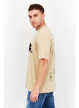 Men Oversized Crew Neck Short Sleeve Brand Logo T-Shirt, Beige - pzsku/Z890DE7D1152126E3DDD9Z/45/_/1729779412/bf520f5c-a8c6-45bd-a417-3cfd8de3ec83