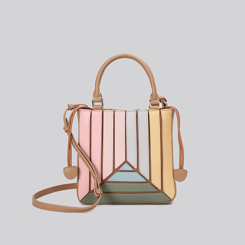 2025 High-End Trendy Foreign Style Contrasting Color Stitching Single Shoulder Crossbody Bag Handbags Pleated Fashion Handbag For Women - Image 1