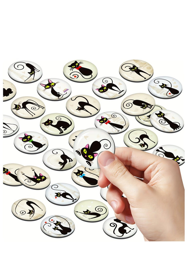 None/Brand 30pcs Strong Fridge Magnetic Fridge Stickers Cute Cat Fridge Magnets for Kitchen, School, Office Whiteboards, Lockers and Dishwashers - Image 1
