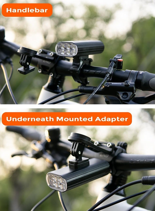Polish'D High Lumens Bike aluminum alloy Headlight, 2000+ Lumens 6 LED Super Bright Wide Beam for Night Riding, Rechargeable Bicycle Front Light with Handlebar & Underneath Mounts for Road Mountain Bicycle water proof - Image 5
