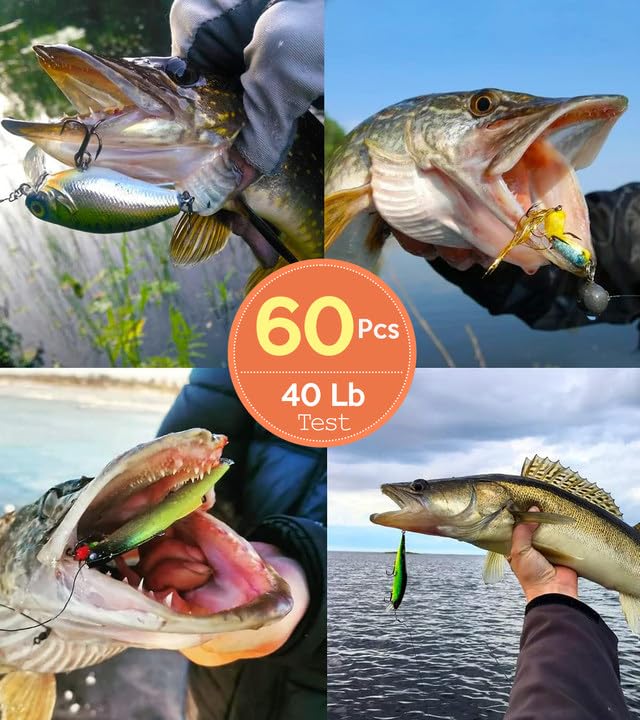 Scotank Fishing Leaders, Fishing Tackle, Fish Line, Stainless Steel Wire, Fish Gear Kit, with Swivels Snap Connect, for Lures Bait Rig Or Hooks Green (3 Size Test 40 Lb) - Image 2