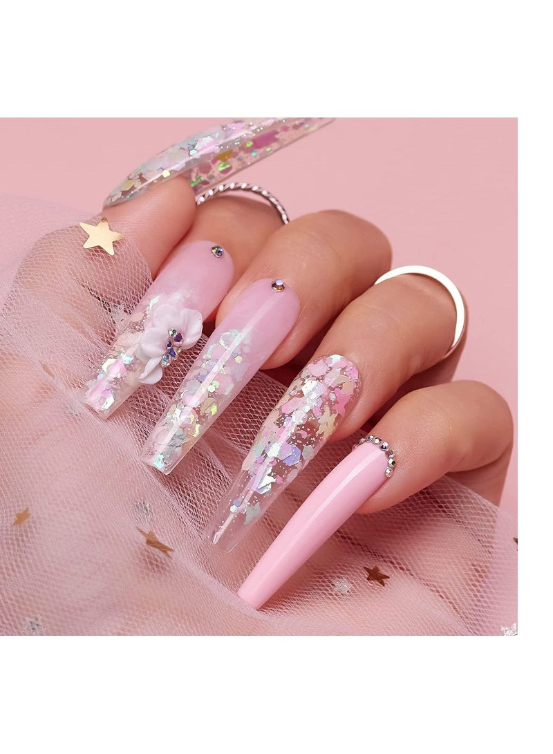 brunson Glittered Acrylic Powder 30g Large Capacity Acrylic Nail Powder Polymer Professional Acrylic Powder For Salon Effect Nail Extension French Manicure Nail Carving - Image 3