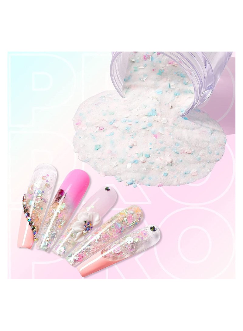 brunson Glittered Acrylic Powder 30g Large Capacity Acrylic Nail Powder Polymer Professional Acrylic Powder For Salon Effect Nail Extension French Manicure Nail Carving - Image 4