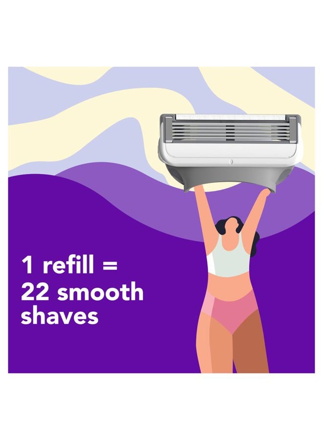 Moreinday joy Razors for Women, 1 Handle, 4 Razor Blade Refills, Lavender, Lubrastrip to Help Avoid Skin Irritation - Image 4