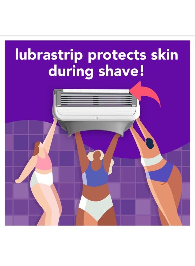 Moreinday joy Razors for Women, 1 Handle, 4 Razor Blade Refills, Lavender, Lubrastrip to Help Avoid Skin Irritation - Image 3