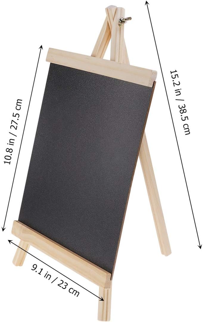 HEALLILY Small Chalk Board With Stand Chalk Board Signs For Tables Fashion Wooden Mini Chalkboard Or Menu Board For Restaurant Cafe Bar - Image 1