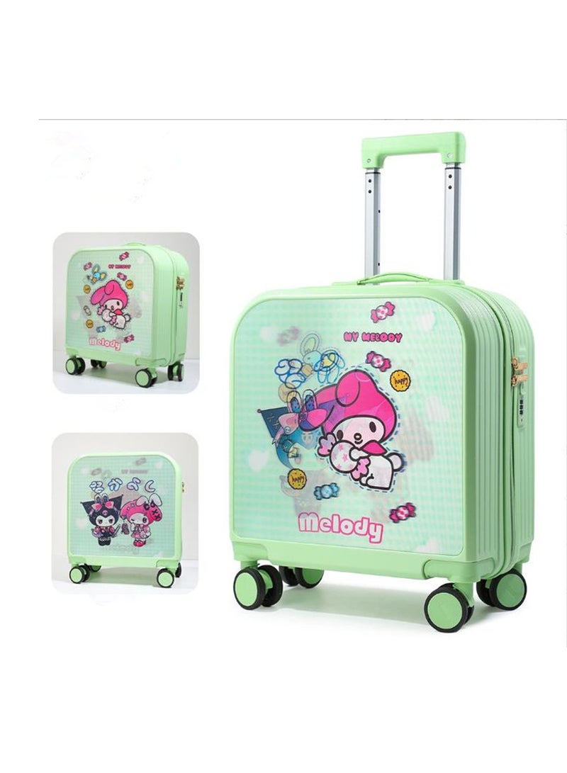 Golden Kids Luggage, 20 Inch Kids Lightweight 3D Trolley Bag, Suitcase with Cartoon Pattern, Travel Gift for Boys and Girls (Green) - Image 1