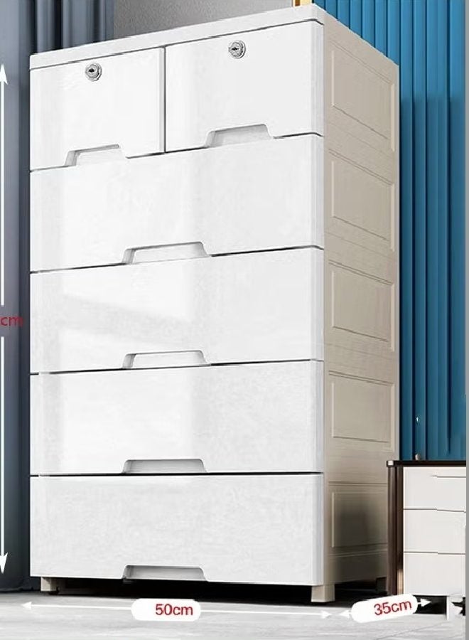 كلناميان خزانة تخزين بلاستيكية سميكة مكونة من 5 طبقات بسعة كبيرة وتصميم درج، خزانة قابلة للتكديس - Image 1