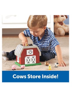 Learning Resources لعبة Hide-N-Go Moo، لعبة حيوانات المزرعة، ألعاب الحظيرة للأطفال الصغار، 9 قطع، للأعمار من 2+  - Image 4