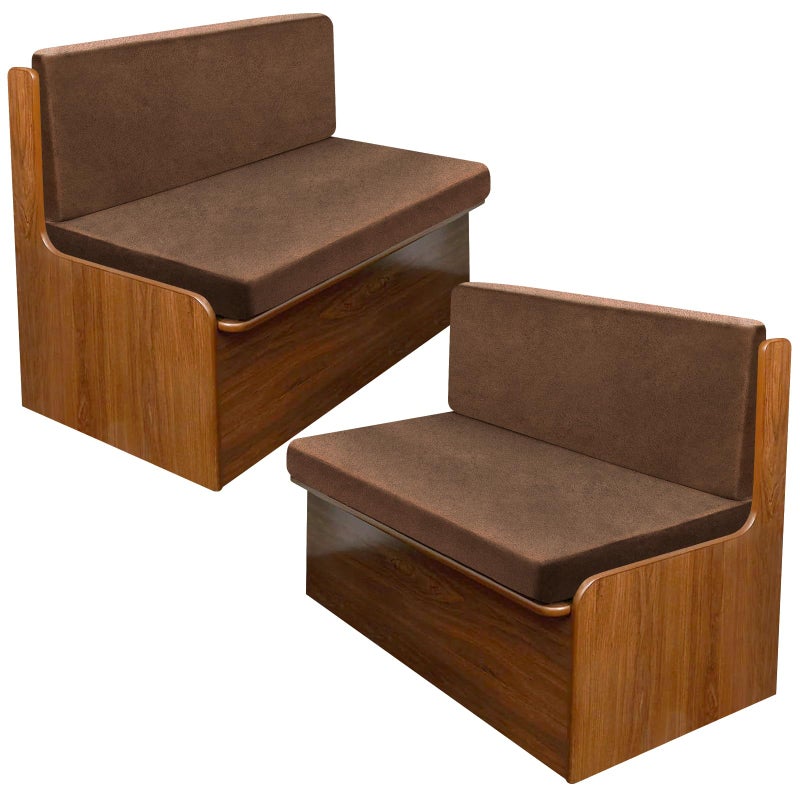 molasofa Leather Like RV Dinette Cushion Covers, RV Booth Seat Cover Stretchable Camper Cushion Couch Covers Washable Slipcovers for RV Camper Car Bench (2 Backrest Covers & 2 Bench Covers, Brown) - Image 1