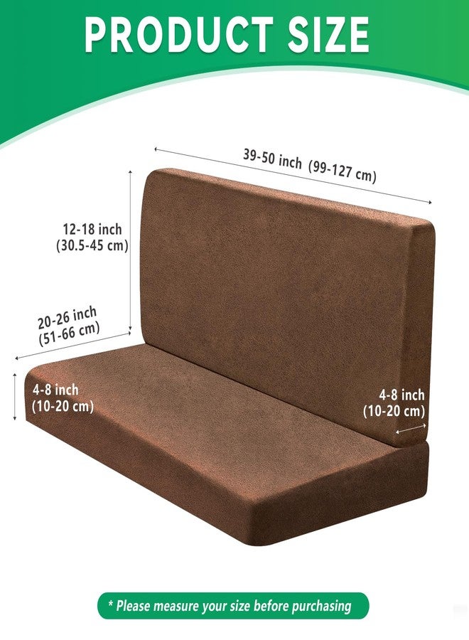 molasofa Leather Like RV Dinette Cushion Covers, RV Booth Seat Cover Stretchable Camper Cushion Couch Covers Washable Slipcovers for RV Camper Car Bench (2 Backrest Covers & 2 Bench Covers, Brown) - Image 4