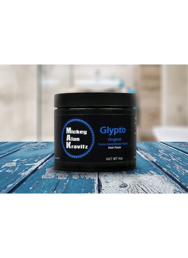 MAK Hair Products from Mickey Alan Kravitz - Glypto Blue (the Original) Concentrated Extra Hold Sculpting Hair Paste, Matte Finish, Water Base, Non Comedogenic, Won't Clog Pores - Image 1