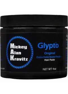 Glypto Blue (the Original) Concentrated Extra Hold Sculpting Hair Paste, Matte Finish, Water Base, Non Comedogenic, Won't Clog Pores