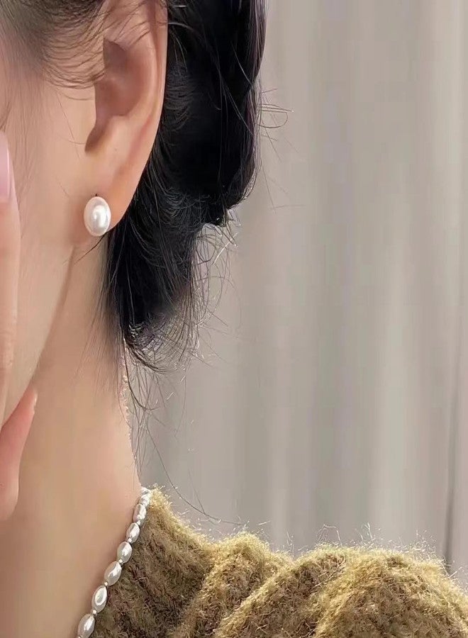 ZYALTFDC Trendy Pearl Earrings Studs for Women White Big Pearl Earrings Bridal Simulated Pearls Stud Earrings Jewelry Set for Wedding Hypoallergenic Faux Simulated Pearls for Women Ladies Birthday Christmas - Image 5