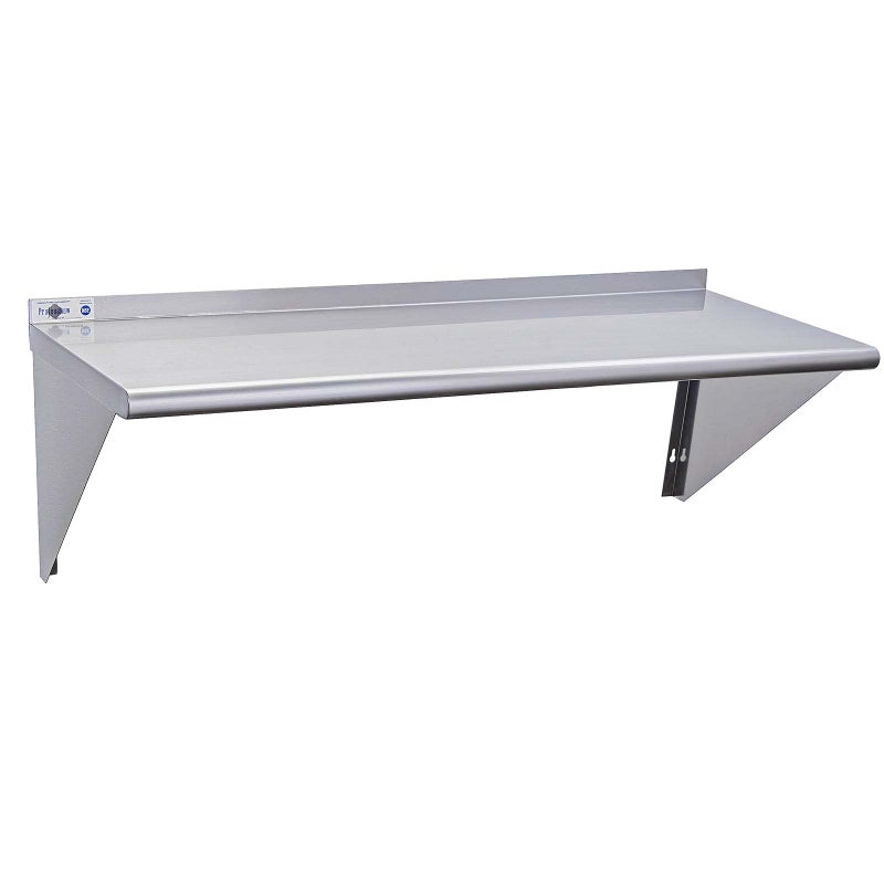 Profeeshaw NSF Stainless Steel Shelf 14 x 36 300 lb Commercial Shelves Wall Mounted Metal Shelving with Backsplash and 2 Brackets for Restaurant Bar Utility Room Kitchen and Garage