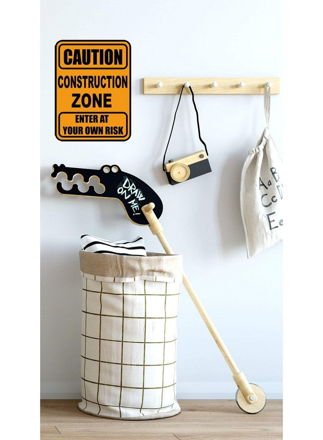 Create-A-Mural Construction Zone Sign Boys Wall Decals Wall Art Stickers for Bedroom Peel and Stick Kids Room Decor Nursery Toddler Teen Decorations Playroom Birthday Gift - Image 2