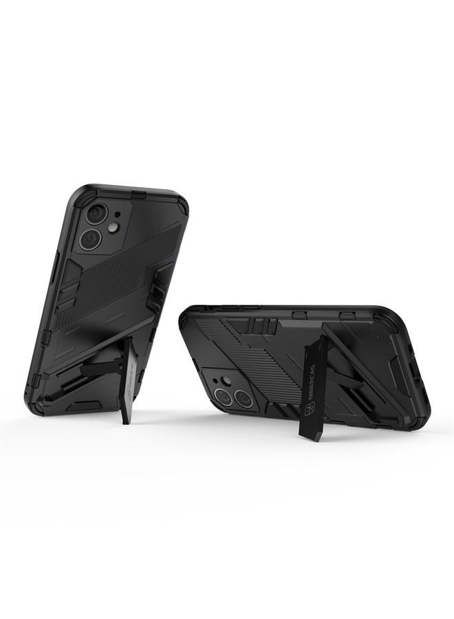 S-TOP Case For iPhone 12 mini Punk Armor 2 in 1 PC + TPU Shockproof Case with Invisible Holder - Image 3
