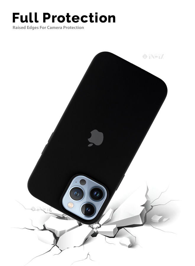 INEIX Logo Compatible Silicone Case Cover For Apple iPhone 13 Pro Max Black - Image 4
