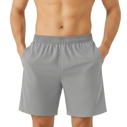 NINQ Men’s Sports Shorts Pack of 3 | Men Half Pant & Sports Short for Men | Gym Wear, Casual Men Short with Elastic Waistband (in, Alpha, XL, Regular, L.Gry+BLK+D.Gry) - Image 4