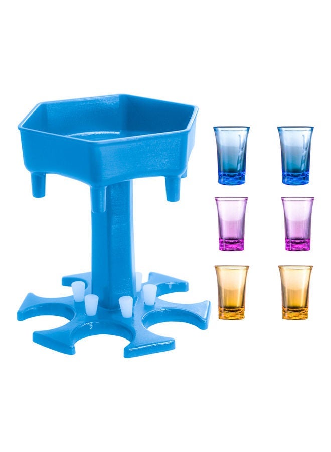 NIBEMINENT Upgrade 6 Shot Glass Dispenser And Holder Blue 14x13.5x13cm - Image 1