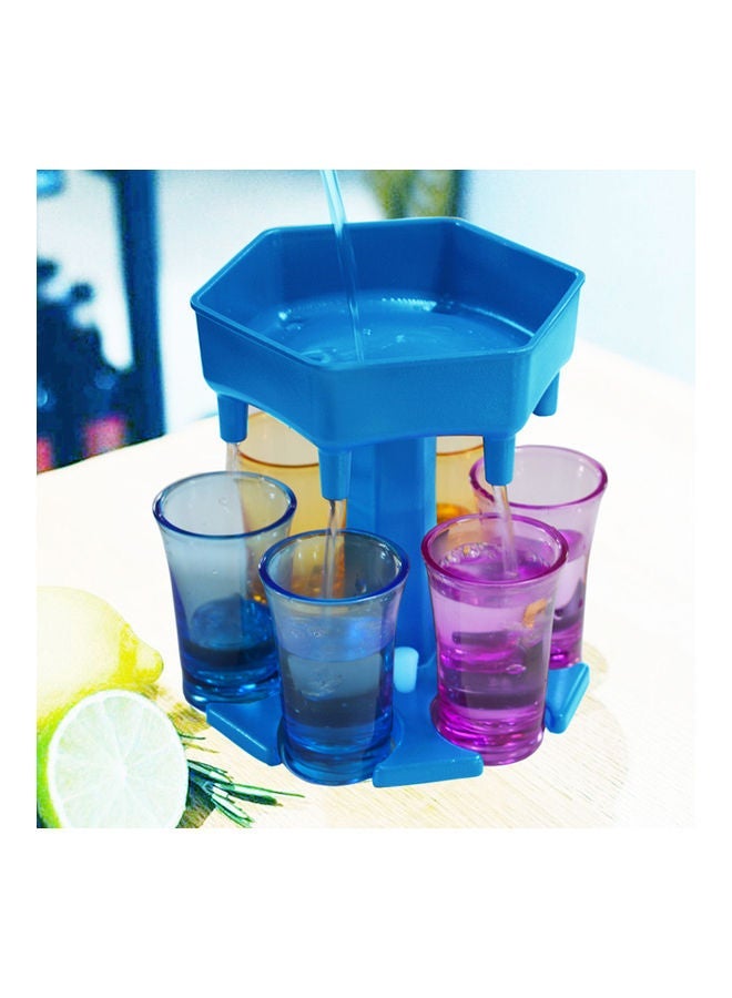 NIBEMINENT Upgrade 6 Shot Glass Dispenser And Holder Blue 14x13.5x13cm - Image 3