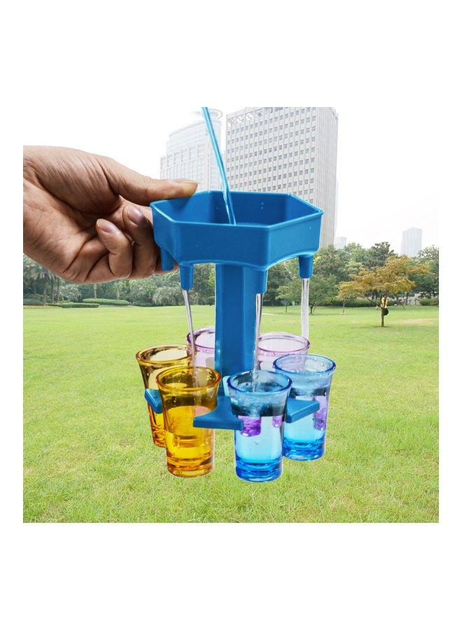 NIBEMINENT Upgrade 6 Shot Glass Dispenser And Holder Blue 14x13.5x13cm - Image 2