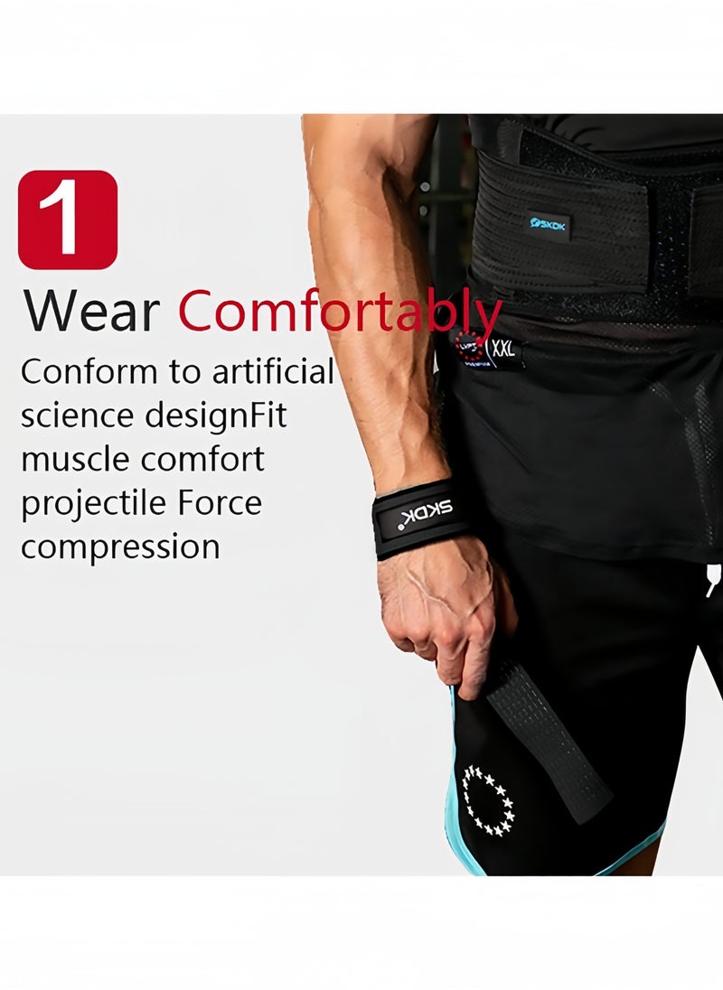 SKDK 2 PCS Cotton Hard Pull Wrist Lifting Straps Grips Band-Deadlift Straps with Neoprene Cushioned Wrist Padded and Anti-Skid Silicone - for Weightlifting, Bodybuilding, Strength Training  - Image 5