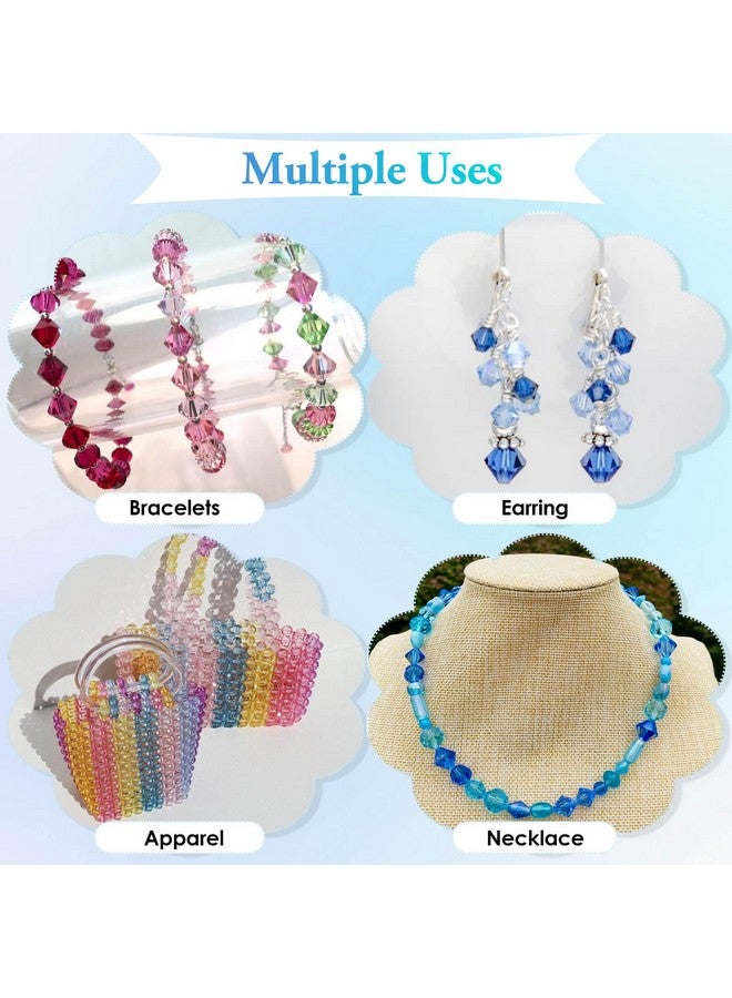 PAXCOO 560Pcs Crystal Beads For Jewelry Making Crystal Acrylic Beads Faceted Jewelry Beads Bicone Gem Beads Jewel For Jewelry Making (10 Mm) - Image 4