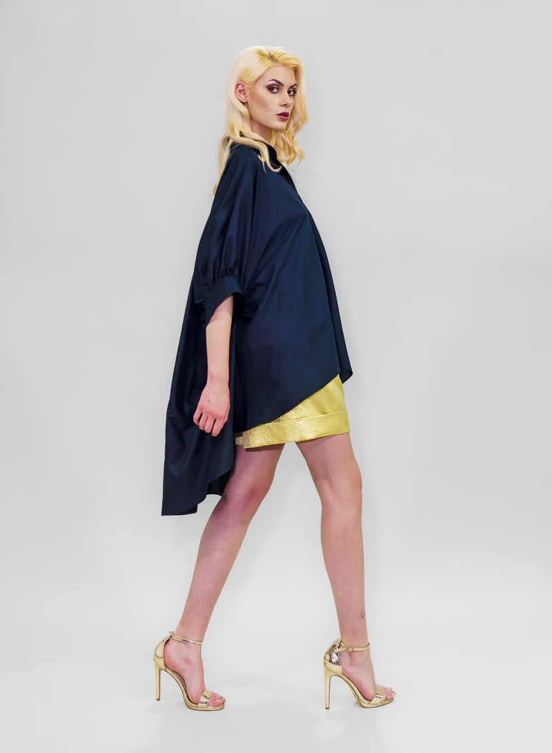 BITOLIA GALLERY Black Poplin Tunic Butterfly Sleeve  - Image 5