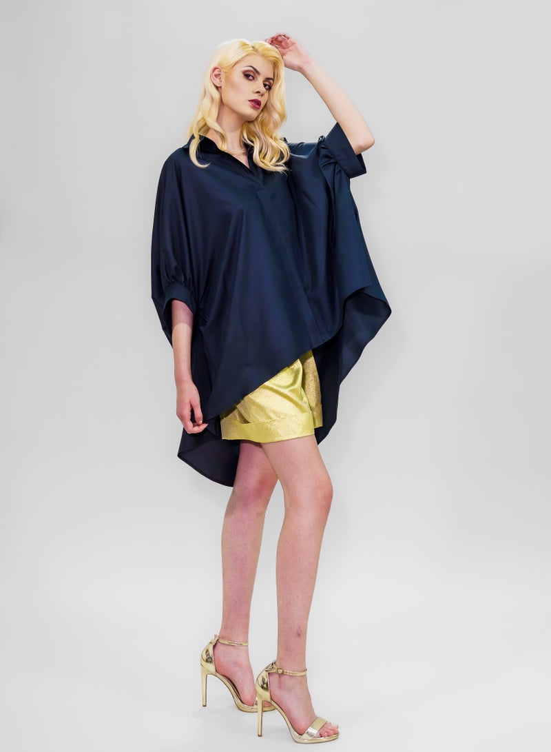 BITOLIA GALLERY Black Poplin Tunic Butterfly Sleeve  - Image 4