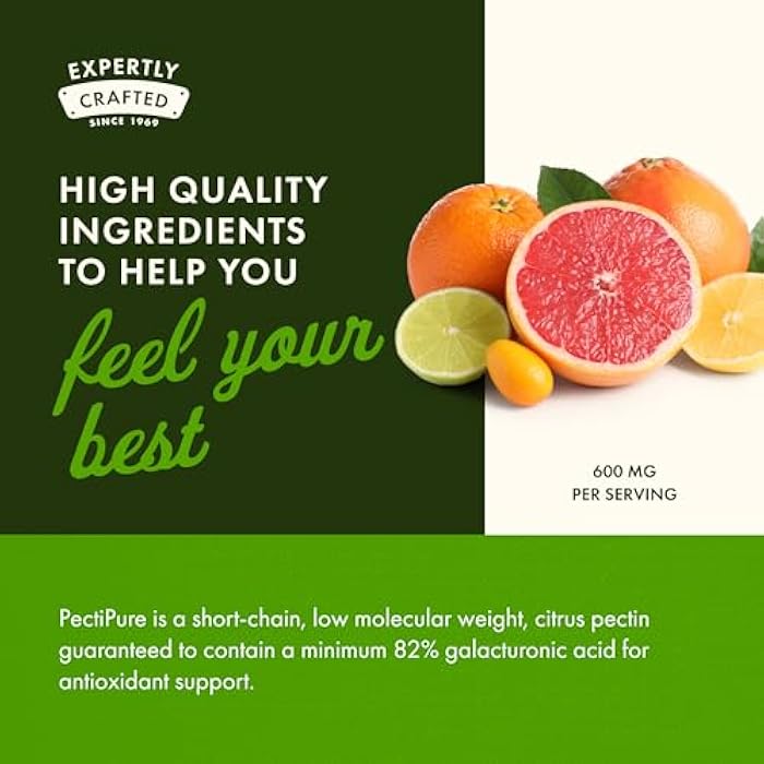 Swanson PectiPure Modified Citrus Pectin-Supports Digestive Health and Cellular Health-Delivers Minimum of 82% Galacturonic Acid-Natural Wellness Supplement (60 Capsules, 600mg Each) - Image 5