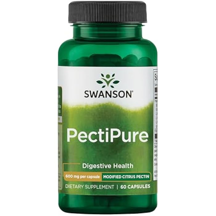Swanson PectiPure Modified Citrus Pectin-Supports Digestive Health and Cellular Health-Delivers Minimum of 82% Galacturonic Acid-Natural Wellness Supplement (60 Capsules, 600mg Each) - Image 1