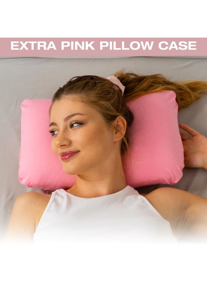 alkamto Memory Foam Pillow for Travel and Camping with Extra Cotton Cover – Easy to Carry Portable Bag (Pink) - Image 4