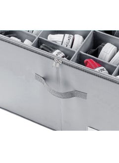 XiuWoo Extra Large Stackable Foldable Shoe Rack Cabinet Cubby, Shoe Storage Box, Closet Shoe Organizer Bins, Space Saver Shoes Containers Bin with Clear Lids, Handles Fits 16 Pairs Shoe  - Image 5