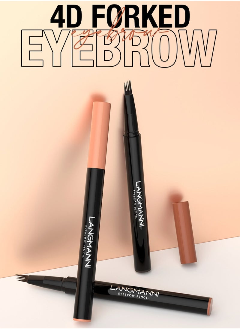 LANGMANNI - 02Eyebrow Pencil - Eye Makeup Brow Pen Liquid Pencil with 4 Micro-Fork Tip - Image 1
