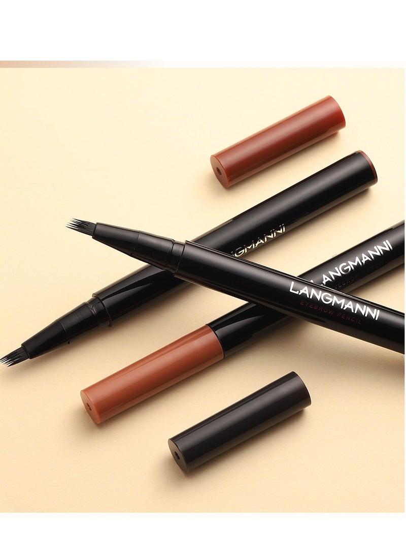 LANGMANNI - 02Eyebrow Pencil - Eye Makeup Brow Pen Liquid Pencil with 4 Micro-Fork Tip - Image 1