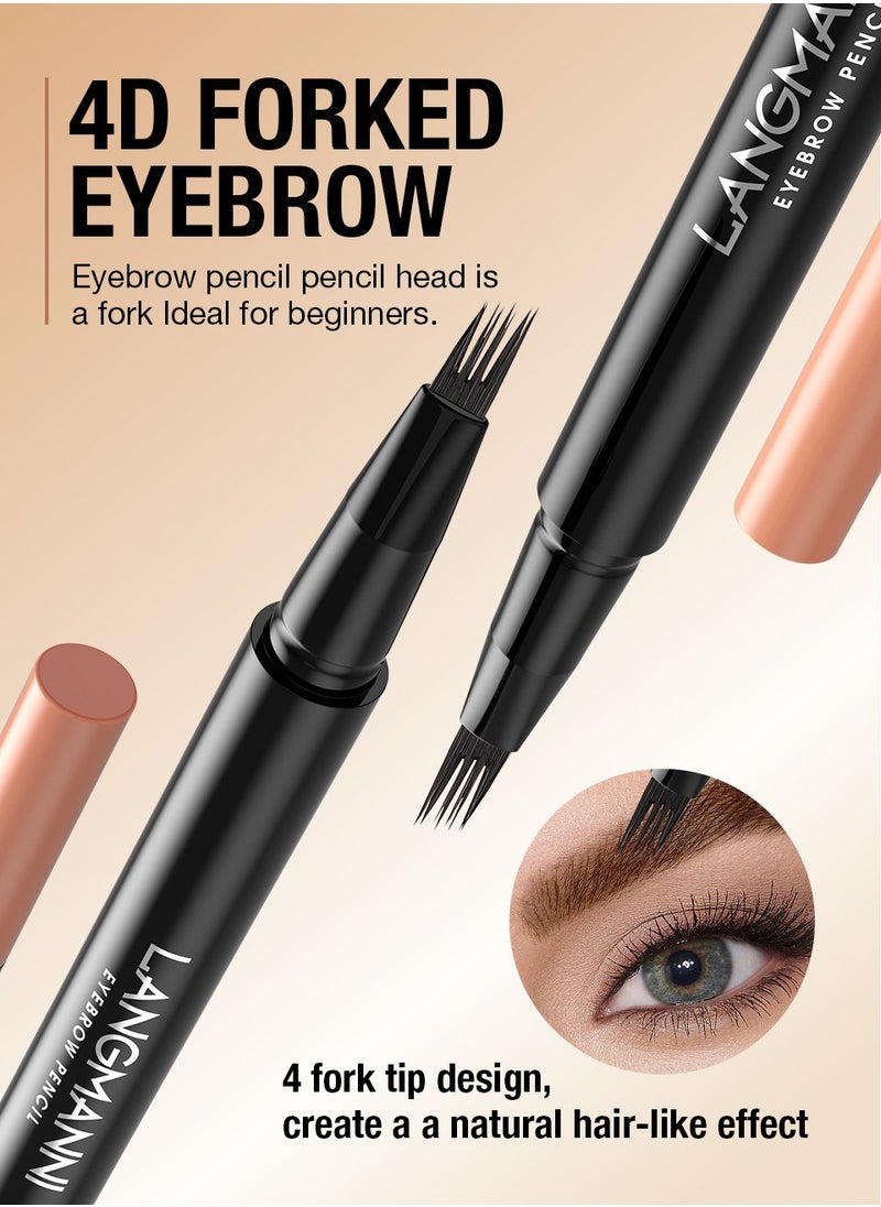 LANGMANNI - 02Eyebrow Pencil - Eye Makeup Brow Pen Liquid Pencil with 4 Micro-Fork Tip - Image 1